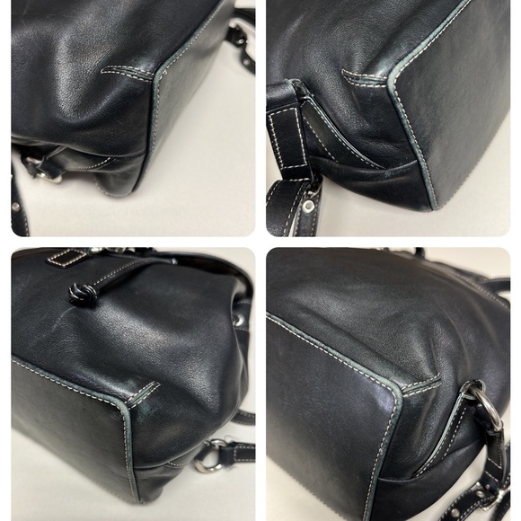 🔥🔥🔥Vintage Coach Black Leather Backpack - Picture 11 of 16